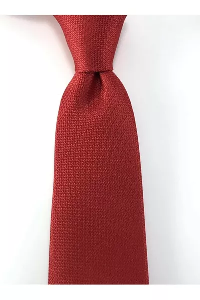 Men's Red Herringbone Pocket Square Tie