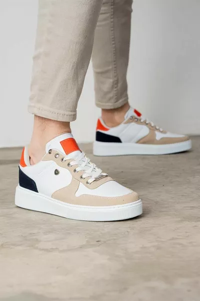  Bianco Ghiaccio Colore Arancione Bianco Soled Scarpe Casual Da Uomo