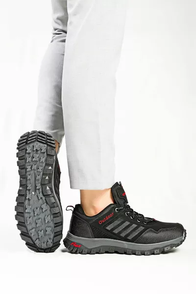 Черные унисекс водо- и морозостойкие зимние треккинговые кроссовки на открытом воздухе Energy 