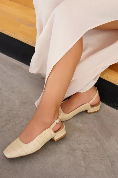 ماكي عارية كروكو منقوشة النساء الباليه الشقق