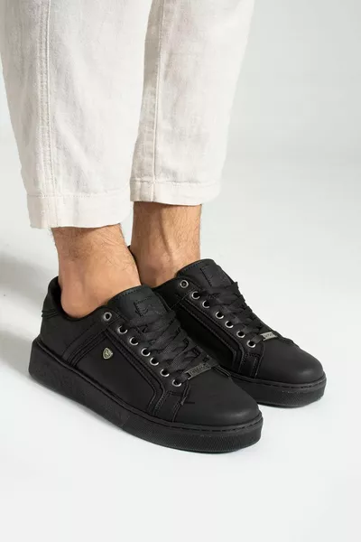  Colore Nero Scarpe Casual Da Uomo Con Suola Nera