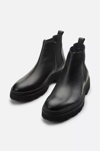 Zwarte % lederen Chelsea boots  voor heren