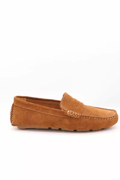 تان طبيعي جلد الغزال أحذية المتسكع