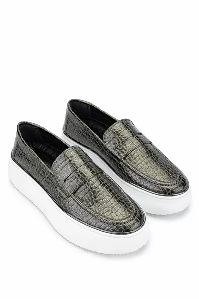 Mocassini vegani antracite da donna