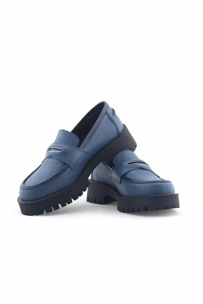 الأزرق الداكن فلوتر الجلود الراحة أحذية المتسكع