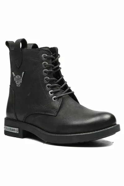  Hommes Noir Cuir Véritable Boucle Semelle Épaisse Hiver Casual Bottes Casual Casual Demi Postal