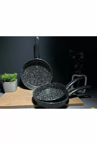Granite  Cm Granite 3-Piece Single Handle Omelette/Fried Pan Set
