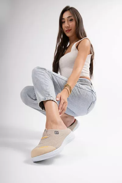 Vrouwen Antislip Dunne Zool Orthopedische Mesh Sabo Arts Nurse Hospital Cook Slippers  Beige