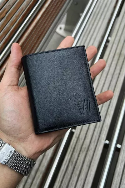 Caillou جلد طبيعي مهذب محفظة رجالية