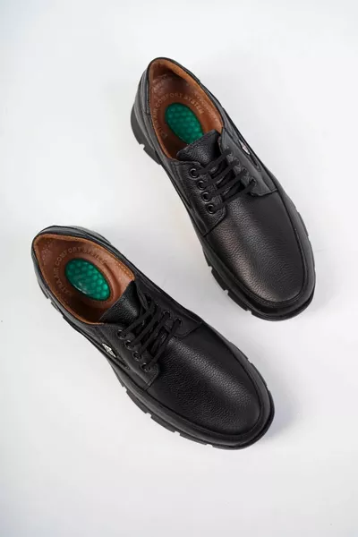 Orthopédique en cuir véritable talon gel d’hiver chaussures de randonnée pour hommes