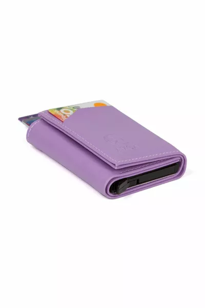 المرأة نباتي الجلود الأسود النقدية مقصورة الشريحة آلية حامل بطاقة المحفظة