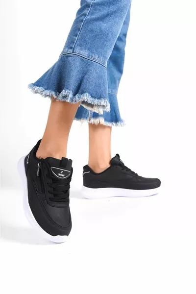 أبيض وأسود المرأة سميكة وحيد الجانب سستة مضرب 