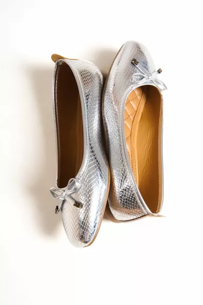 Hana Trend Bow Silver Ballerines pour femmes