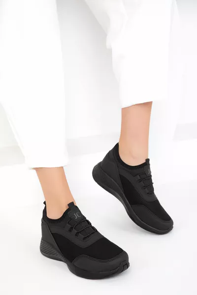 Schwarz-Schwarz Damen Sneaker 