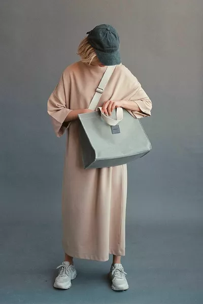 Large Canvas Bag Khaki with Washing Effect