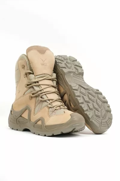 Bottes Desert (beige) en cuir nubuck à fermeture éclair