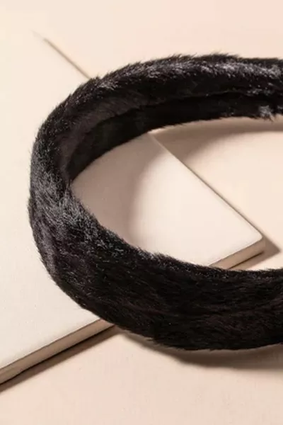 Corona di peluche piumata nera da donna