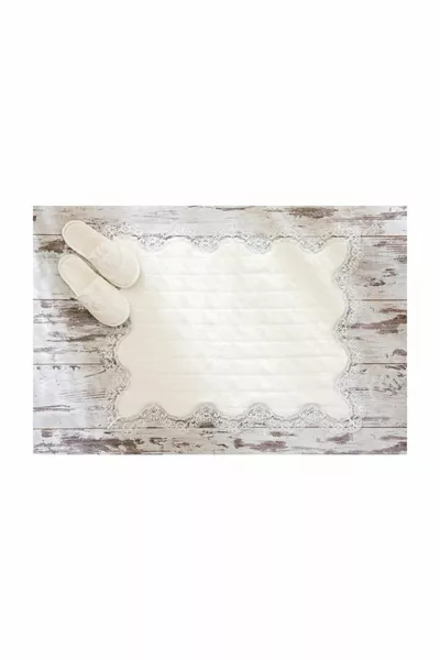 Kanten pantoffels parelmoer