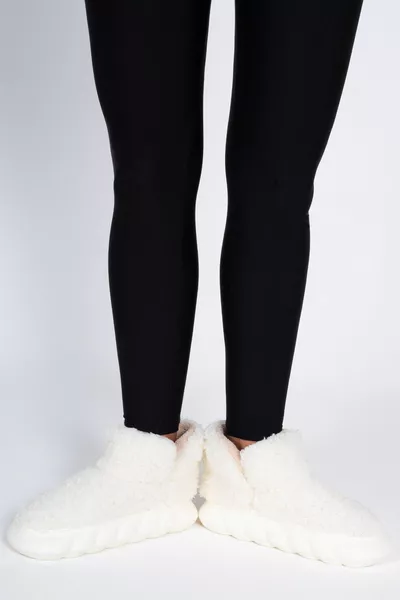 Vrouwen Crème Trizo Pluche Gevederde Huisschoenen Panduf 4cm 