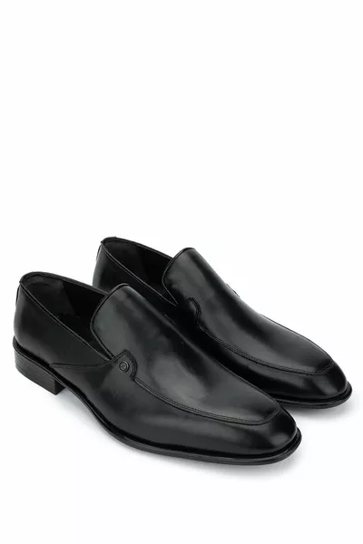 Echt lederen zwarte klassieke herenschoenen