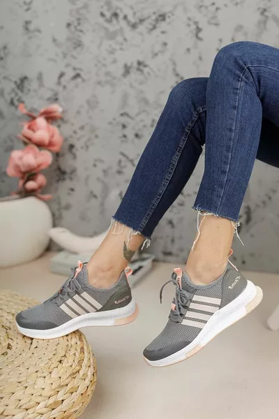 Reback  Sneakers Baskets Unisexe GRIS-ROSE