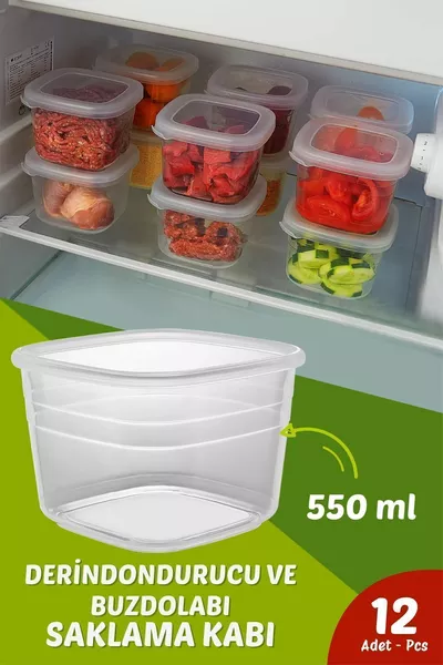 Praktische  ml Vriezer en Koelkast Opslagcontainer Set van  (GESCHIKT VOOR CONTACT MET VOEDSEL)