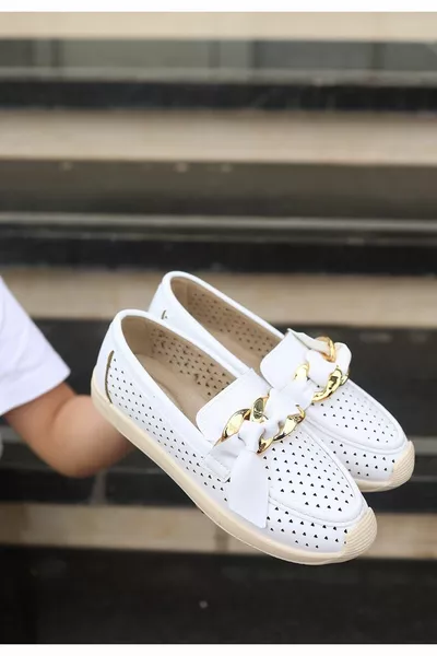 Балетки Riwan с бяла кожа