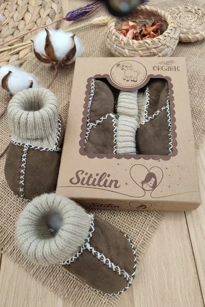 Детская пинетка унисекс из органической кожи шерстяные натуральные детские носки