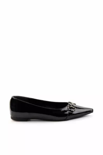 Ballerine da donna in vernice nera 