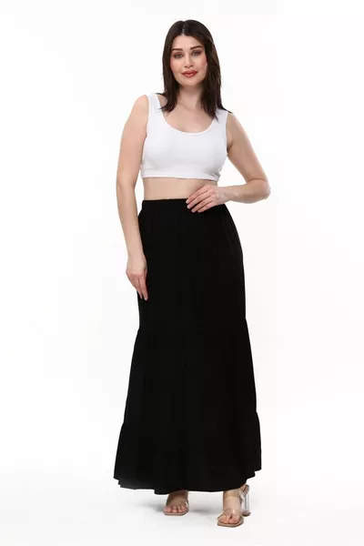 Lange zigeunerrok met drie sneeuwruches