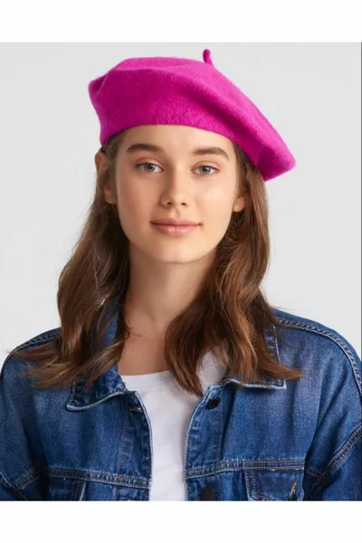 French Painter Felt Beanie Fuchsia