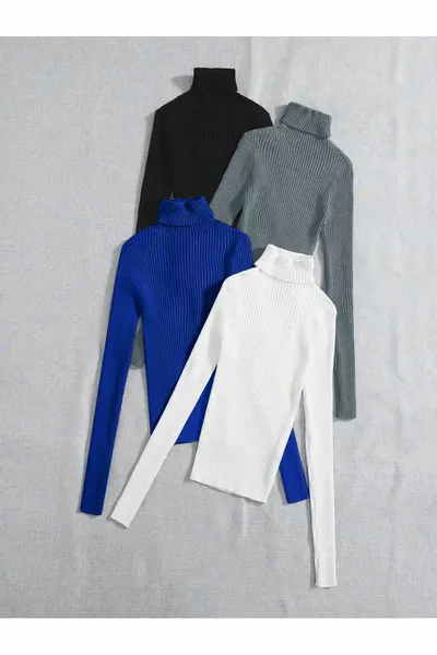 سترة بياقة مدورة 4 عبوات حزمة جاهزة قطعة منقذ موسمية قطن الياقة المدورة قرمزي سليمفيت