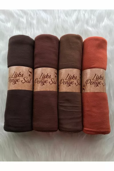 Châle peigné lot de 4 (CAFÉ AMER - CHOCOLAT - MARRON - TUILE)