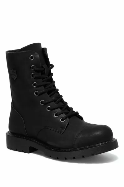 الرجال الأصلي الأسود مايكرو الألياف راكب الدراجة النارية الحرارية عدم الانزلاق وحيد أحذية الشتاء