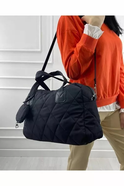 المرأة السوداء المتضخم المظلة النسيج الشتاء كروسبودي الأمتعة حجم حقيبة اليد وحقيبة الكتف