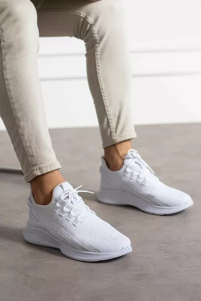 CHAUSSURES EN TRICOT WALKING LIGHT HOMME BLANC