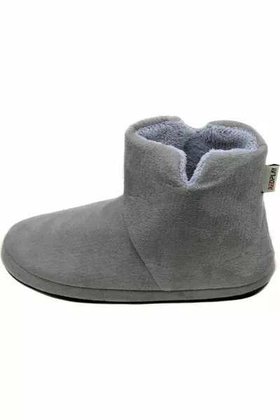 Мужские зимние пандуфовые домашние сапоги на плоской подошве