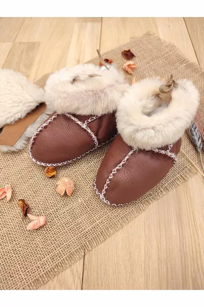 الجلود العضوية للجنسين جوارب الطفل الصوف أحذية الطفل الطبيعية