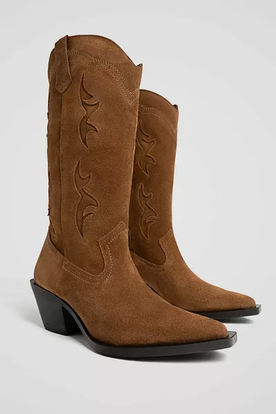 Кожени каубойски ботуши