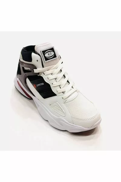 إم بي للجنسين حذاء رياضي بحجم الكاحل أبيض أسود gr 