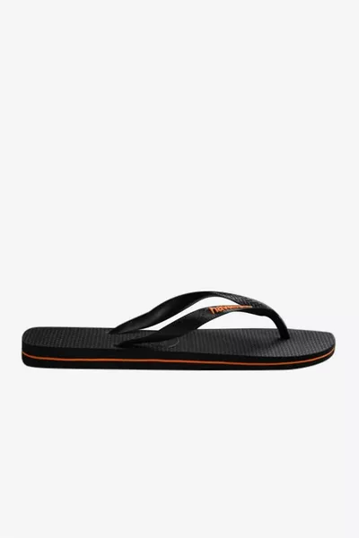 Havanias Logo Filete Schwarzschwarze Begonie Orange Schwarz Herren Hausschuhe 