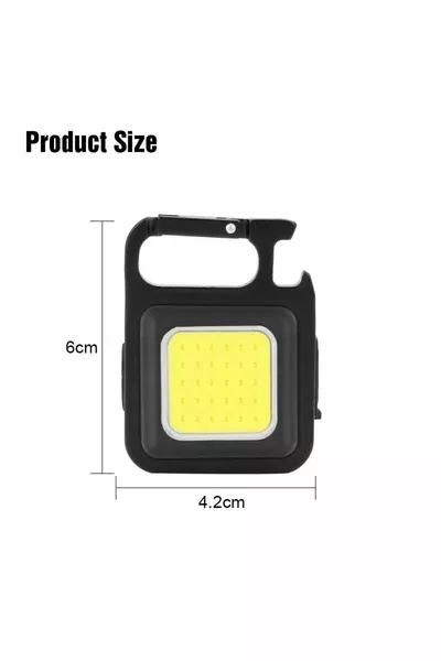 Mini Led metalen behuizing zaklamp met karabijnhaak, magneet, waterdicht, flesopener, oplaadbare mah