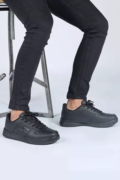  حذاء رياضي رجالي أسود أحذية رياضية عادية