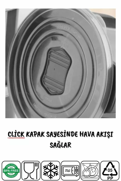 Micro-ondes et récipient de stockage diffus set rond  pcs anthracite