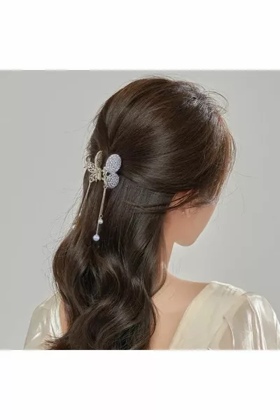 Gold Cherry Metal Latch Clasp with Crystal Stone 