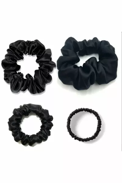 Épingles à cheveux en soie noire 1cm 2cm 3.5cm 5cm pince à cheveux en satin 