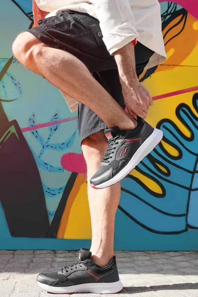  حذاء رياضي رجالي أسود غير رسمي