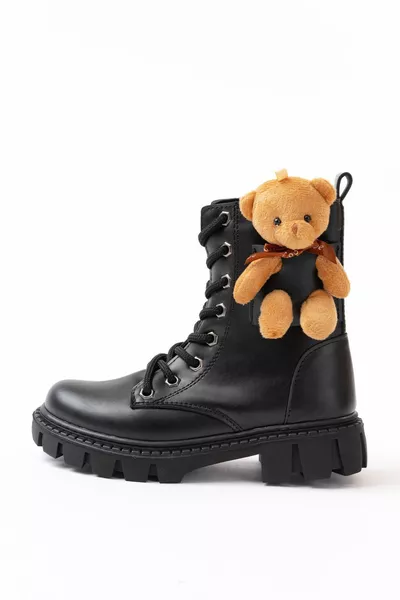 filles noir teddy bear imperméable à semelle épaisse bottes