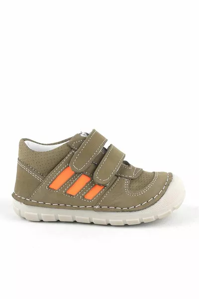 Grizzy Genuine Leather Khaki First Step Unisex Baby Shoes