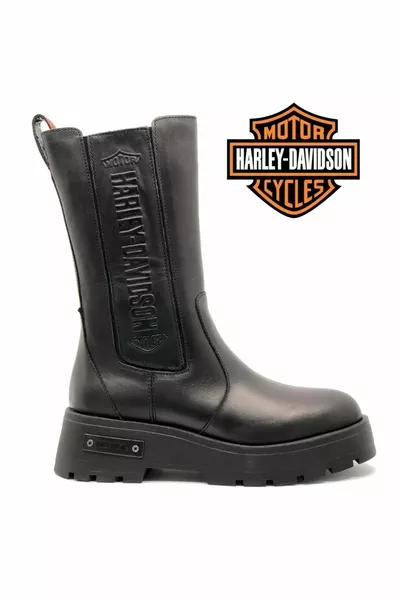  أنجيلا جلد حذاء نسائي قصير أسود